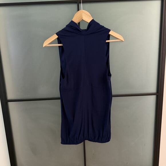Ramy Brook Blouse Size XS Navy Blue Jilly Tank Top 100% Silk Old Money $275 - Picture 9 of 15